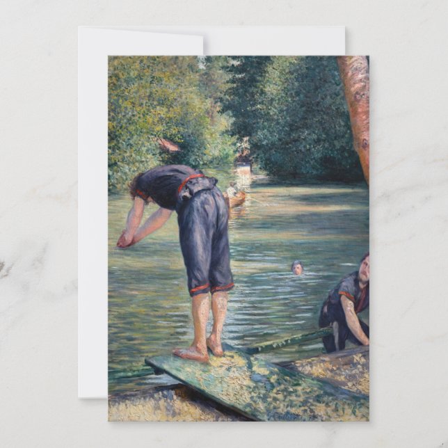 Convites Gustave Caillebotte - Bathers, Banco dos Yerres (Frente)