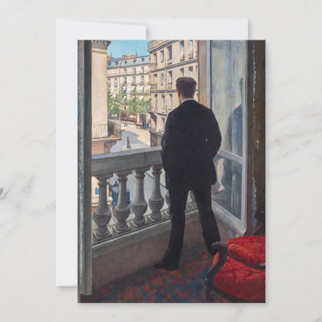 Convites Gustave Caillebotte - Jovem à sua Janela  (Frente)