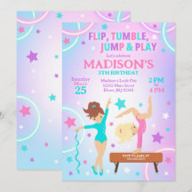 Gymnastics Birthday Invitation Gymnastics Party