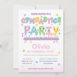 Convites Gymnastics Birthday Party for Girl