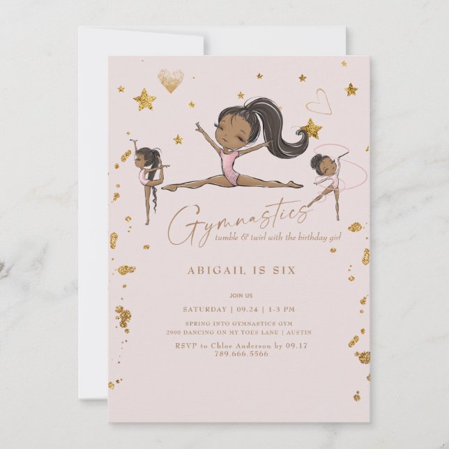 Convites Gymnastics Tumble Twirl Festa de aniversário IV (Frente)
