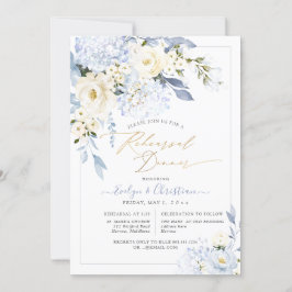 Convites H2 Rosas de Hydrangea Blue Janto de ensaio