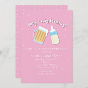 Convites Há um Chá rosa de cerveja que cria bebês