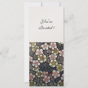 CONVITES HAIKU/ PRETO BRANCO AMARELO ROSA FLORES DE PRIMAVE