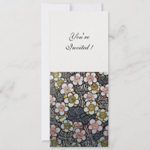 CONVITES HAIKU/ PRETO BRANCO AMARELO ROSA FLORES DE PRIMAVE