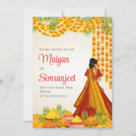 Convites Haldi e Convidados Pithi Maiyan