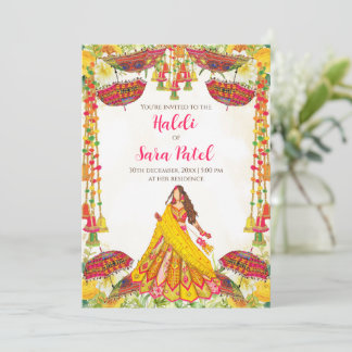 Convites Haldi e convites Holud Convites Haldi