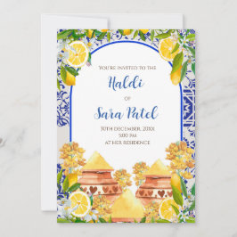 Convites Haldi Mediterrâneo inspira decoração italiana para