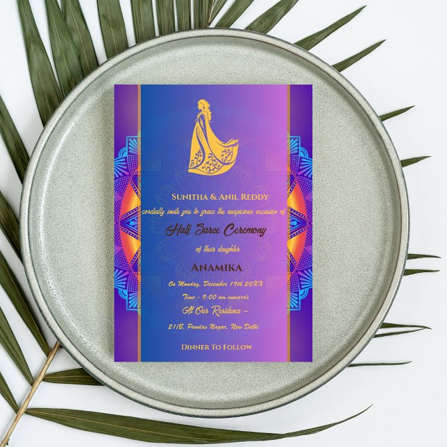 Convites Half Saree Ritu Kala Samskara (Criador carregado)