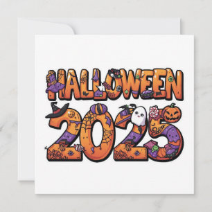 Convites Halloween 2025 - Colorful Cartoon Cutout Sticker