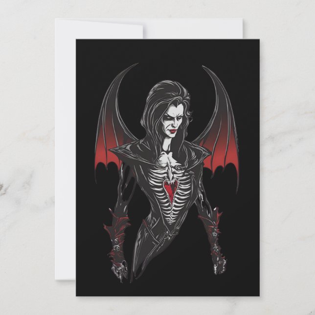 Convites Halloween 6 vampiro, b, monstro assustador, horror (Frente)