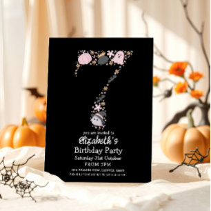 Convites Halloween 7 Birthday