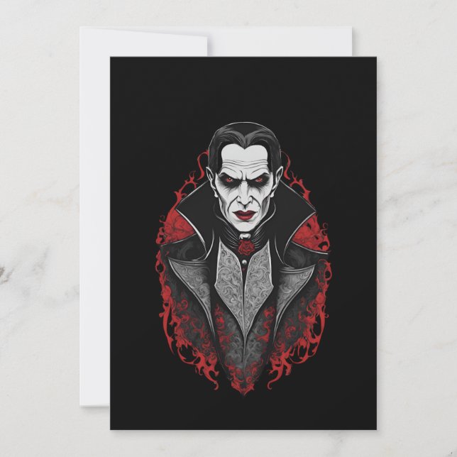 Convites Halloween 9 vampiros, b, monstro assustador, horro (Frente)