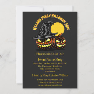 Convites Halloween Adicionar Nome da Família Ano Personali