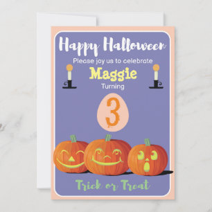 Convites Halloween Adorável Aniversário Personalizado