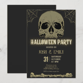 Convites Halloween Adult Party Scull