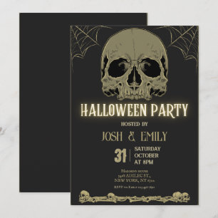 Convites Halloween Adult Party Scull