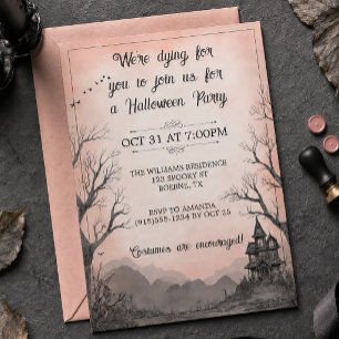 Convites Halloween Adulto de Casa Assompida