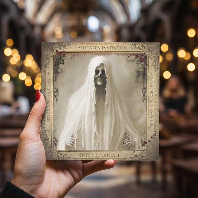 Convites Halloween, Adulto Fantasma Simples Assombrado (Criador carregado)