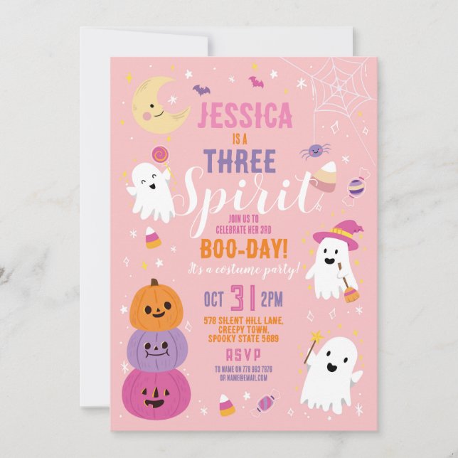 Convites Halloween Aniversário do 3º Encontro de Meninas Fa (Frente)