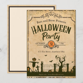 Convites Halloween Apenas uma pequena festa assustadora