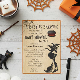 Convites Halloween Baby está Chegando Chá de Bebê pelo Corr