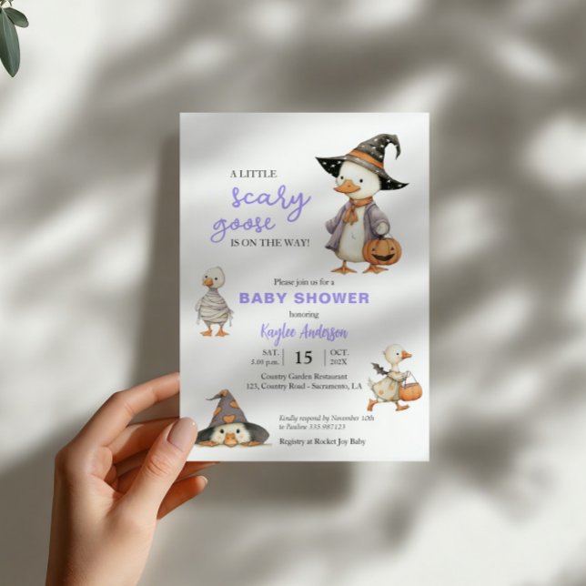Convites Halloween Baby Shower goose funny invitation (Criador carregado)