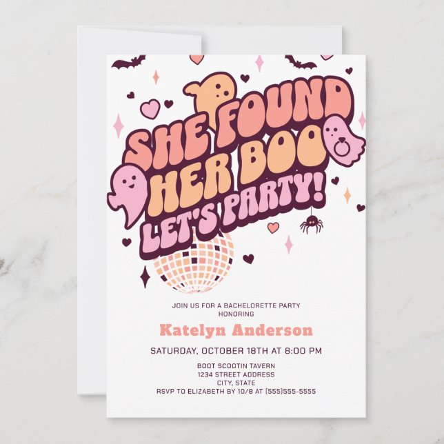 Convites Halloween Bachelorette (Frente)