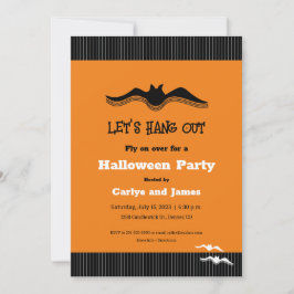 Convites Halloween Bat, Vamos Hang Out