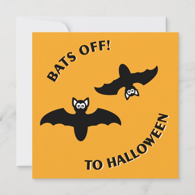 Convites Halloween Bats Orange (Frente)