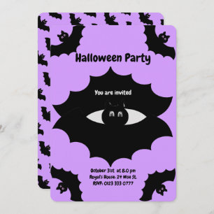 Convites Halloween Bats sobre Violet