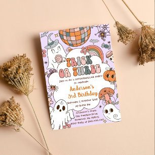 Convites Halloween Birthday Ghouls Três Festas de aniversár