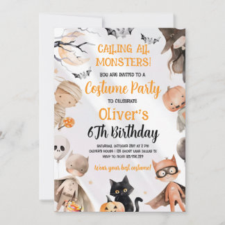 Convites Halloween Birthday Invitation