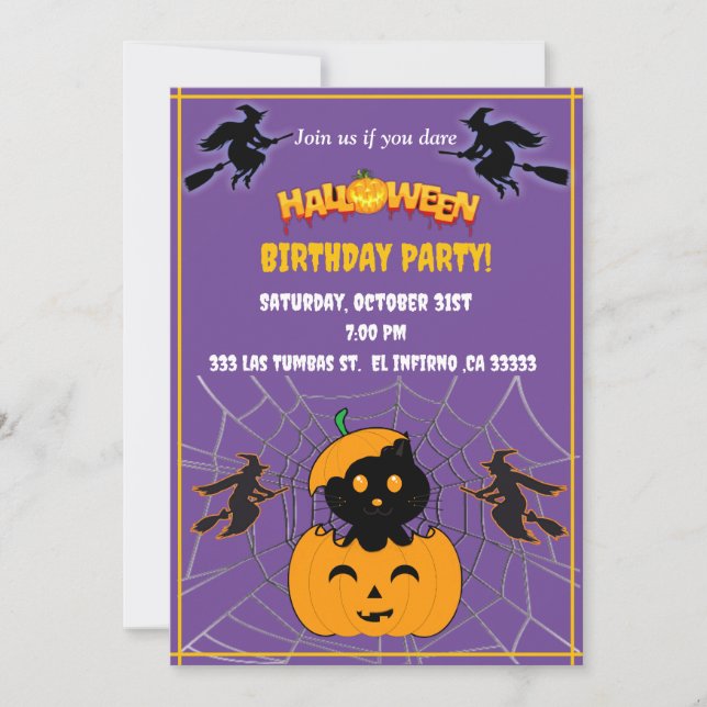 Convites Halloween Bithday party (Frente)