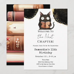 Convites Halloween Cat Próximo Capítulo 11 Aniversário