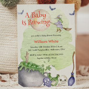 Convites Halloween Cauldron Baby está criando Chá