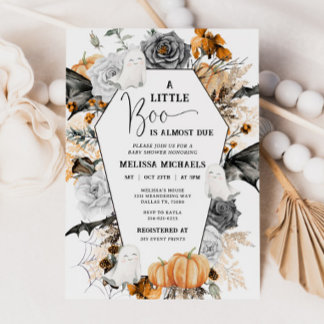 Convites HALLOWEEN Chá de fraldas Invitation, Um Pequeno Bo