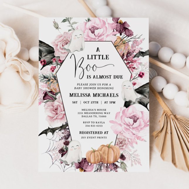 Convites HALLOWEEN Chá de fraldas Invitation, Um Pequeno Bo (Criador carregado)