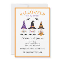 Halloween Com Minha Gnomos Laranja Roxo