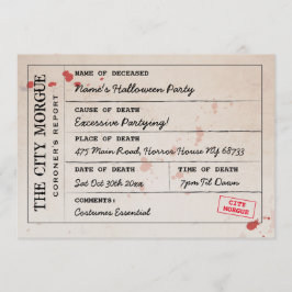 Convites Halloween Convide o legista da Morgue da Cidade