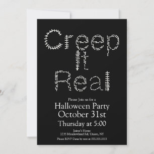 Convites Halloween Creep It Real Skeleton Bones Spine