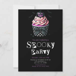 Convites Halloween Cupcake Cute Modern Minimalista
