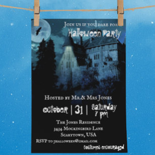 Convites Halloween da Noite do Castelo de Mansão Assombrado