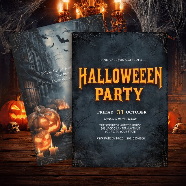 Convites Halloween da Rua Pumpkin Gótica (Criador carregado)