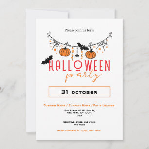 Convites Halloween de Festas de Pequenas Empresas Personali