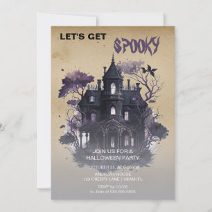 Convites Halloween de Spooky Gothic Haunted House