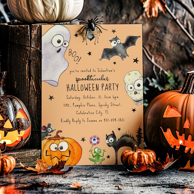 Convites Halloween divertido infantil (Criador carregado)