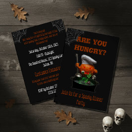Convites Halloween do Chef de Abóbora - Tema de Janto assus
