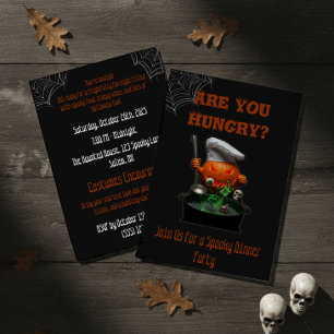 Convites Halloween do Chef de Abóbora - Tema de Janto assus