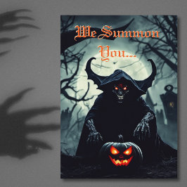 Convites Halloween do Demônio Vermelho Assustador e Assusta